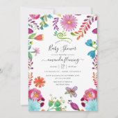 Mexican Floral Fiesta Baby Shower Einladung (Vorderseite)