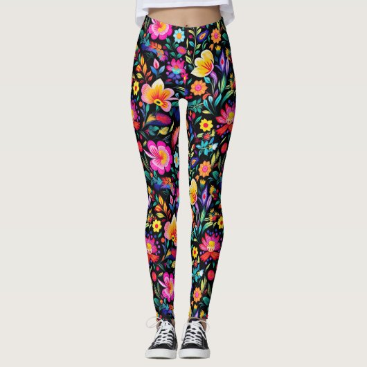 Mexican Floral Fiesta Leggings (Vorderseite)