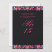 Mexican Floral Fiesta Quinceañera Invitation Einladung (Rückseite)