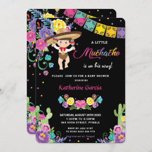 Mexican Floral Little Muchacho Boy Baby Dusche Einladung