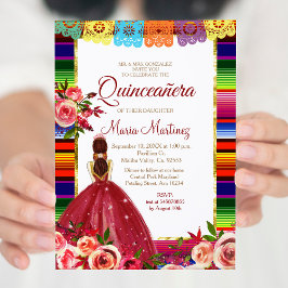 Mexican Floral Quinceañera Invitation Einladung