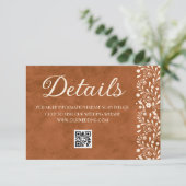 Mexican Floral Wedding Details QR code Begleitkarte (Stehend Vorderseite)