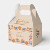 Mexican Floral Western Earth Tone Danke, Script Geschenkschachtel (Vorderseite)