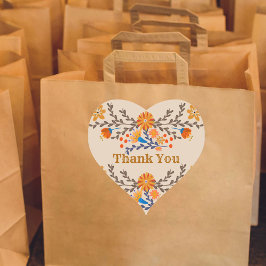 Mexican Floral Western Vielen Dank Herz-Aufkleber