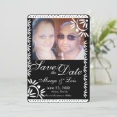 Mexican Florals Papel Picado Save the Date Einladung (Stehend Vorderseite)