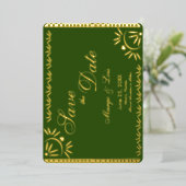 Mexican Florals Save the Date gepresste Foil Invi Folieneinladung (Stehend vorne)