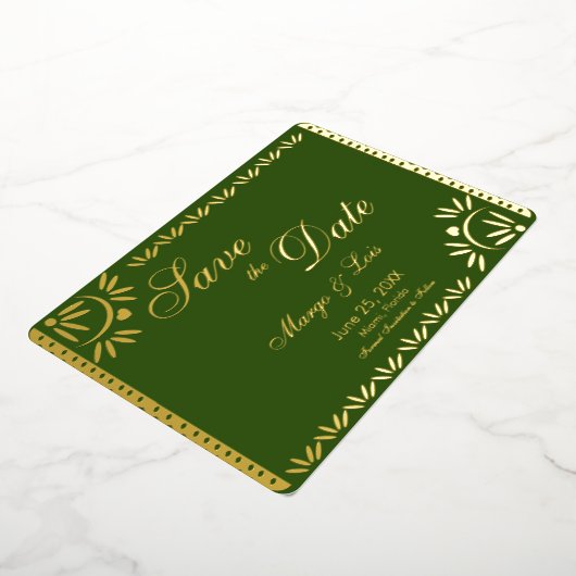 Mexican Florals Save the Date gepresste Foil Invi Folieneinladung (Gedreht)