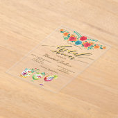 Mexican Flowers Drinks Bridal Shower  Acryleinladungen (Ablage )