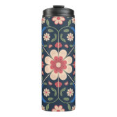 Mexican Folk Art Floral Pattern Thermosbecher (Vorderseite)