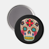Mexican Folk Art Sugar Skull Magnet (Vorderseite/Rückseite)