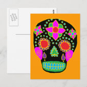 Mexican Folk Art Sugar Skull Postkarte (Vorne/Hinten)