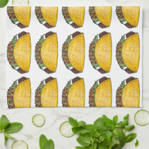 Mexican Food Feinschmecker Taco Tacos Print Kitcht Handtuch