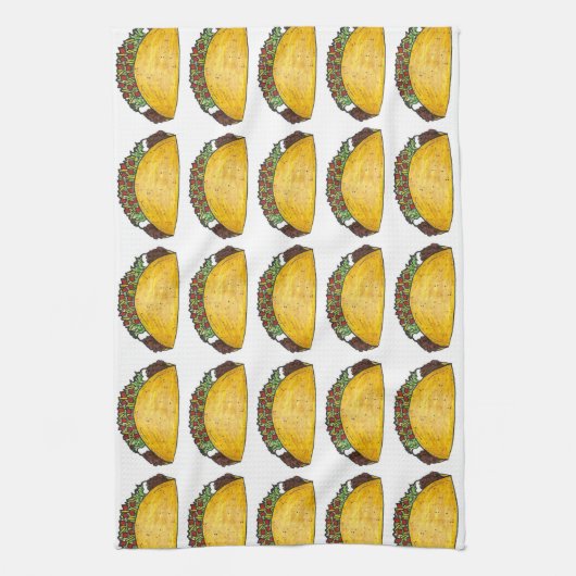 Mexican Food Feinschmecker Taco Tacos Print Kitcht Handtuch (Vertikal)