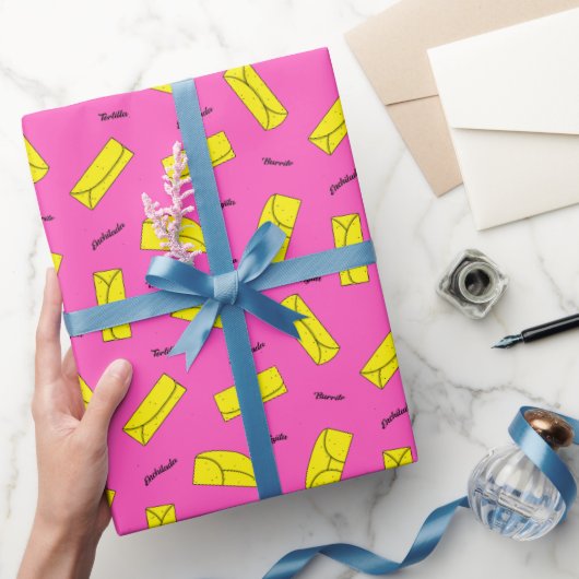 Mexican Food Illustrated Tortilla Pattern Geschenkpapier (Schenken)