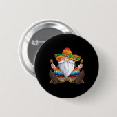 Mexican Gnome Cinco De Mayo Serape Poncho Men Wome Button (Vorne & Hinten)