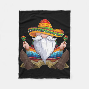 Mexican Gnome Cinco De Mayo Serape Poncho Men Wome Fleecedecke