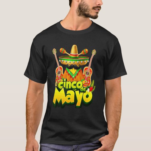 Mexican Gnome Cinco De Mayo Serape Poncho Men Wome T-Shirt (Vorderseite)