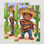 Mexican Gnomes Postcard Set Einladung (Vorne/Hinten)