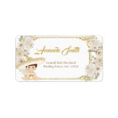 Mexican Gold Fiesta Boy Baptisse Address Label Adressaufkleber (Vorne)