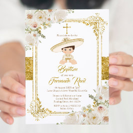 Mexican Gold Fiesta Boy Taufe Christening Einladung