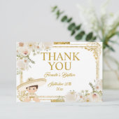 Mexican Gold Fiesta Boy Taufe Vielen Dank Dankeskarte (Stehend Vorderseite)