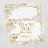 Mexican Gold Fiesta Boy Taufe Vielen Dank Dankeskarte (Vorne/Hinten)