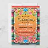 Mexican Gold Fiesta Quinceañera Invisions Einladung (Vorderseite)