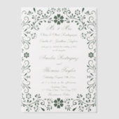 Mexican Green Talavera Wedding Pergament Einladungen (Vorderseite)