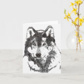 Mexican Grey Wolf Karte (Gelbe Blume)