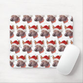 Mexican Hairless Dog Breed Christmas Stars Mousepad (Mit Mouse)