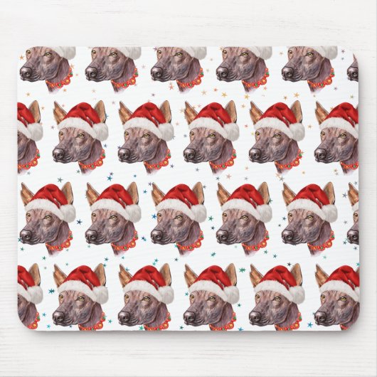 Mexican Hairless Dog Breed Christmas Stars Mousepad (Vorne)