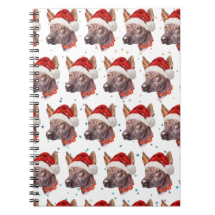 Mexican Hairless Dog Breed Christmas Stars Notizblock