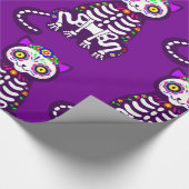Mexican Halloween Cat Skelett Folklore Geschenkpapier (Ecke)