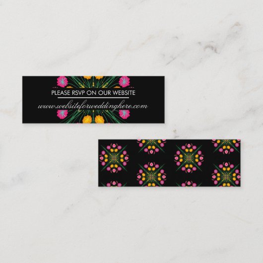 Mexican Hand Drawn Floral Spanish Zusammenstellung Mini Visitenkarte (Vorne/Hinten)