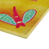 Mexican Huichol Golden & Lila Art Patterns Schneidebrett (Ecke)