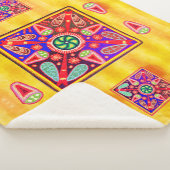 Mexican Huichol Golden & Lila Art Patterns Sherpadecke (3/4)