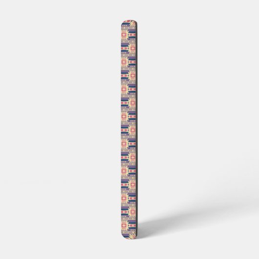 Mexican inspired pattern in blue, rose and beige samsung galaxy hülle (Linke Seite)