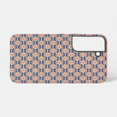 Mexican inspired pattern in blue, rose and beige samsung galaxy hülle (Rückseite (Horizontal))