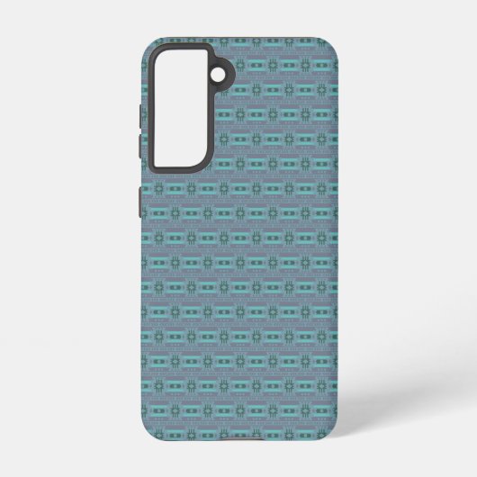 Mexican inspired pattern in gray and green samsung galaxy hülle (Rückseite)