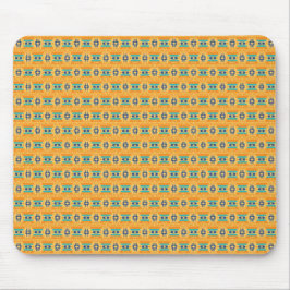 Mexican inspired pattern in yellow and blue mousepad