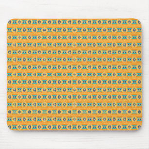 Mexican inspired pattern in yellow and blue mousepad