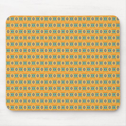 Mexican inspired pattern in yellow and blue mousepad (Vorne)