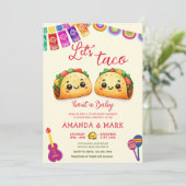 Mexican Let's Taco Bout a Baby Fiesta Baby Shower Einladung (Stehend Vorderseite)