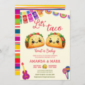 Mexican Let's Taco Bout a Baby Fiesta Baby Shower Einladung (Vorne/Hinten)
