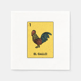 Mexican Lottery Bingo Gamer Card Casino Serviette