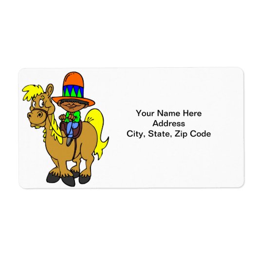 Mexican Man Horse Labels (Vorne)
