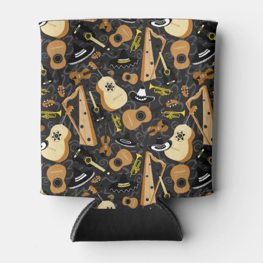 Mexican Mariachi Orchestra Cartoon Design Dosenkühler (Vorderseite)