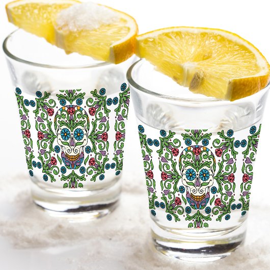 Mexican Mariposa Sugar Skull Schnapsglas