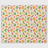 Mexican Mexico Fiesta Cactus Party Geschenkpapier (Flach)