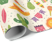 Mexican Mexico Fiesta Cactus Party Geschenkpapier (Rolleneckpunkt)